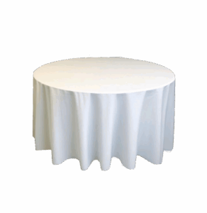5ft Round Table with Table Overlay - White