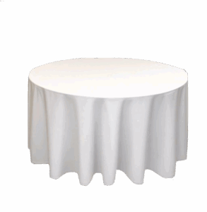6ft Round Table with Table Overlay - White