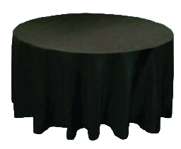 6ft Round Table with Table Overlay – Black