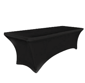 Rectangular Table (6ft by 2.5ft) with Spandex Cover - Black