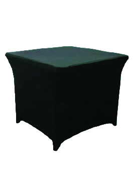 Square Table (3ft by 2.5ft) with Spandex Cover – Black